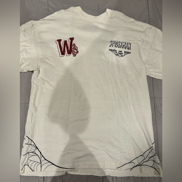 Darc Sport "With Great Power" Spiderman Premium Oversized T-Shirt in Cream - Picture 2 of 9